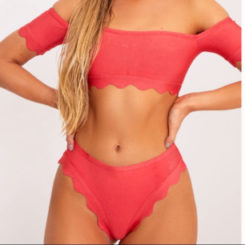 Coral Bandage Bikini Set